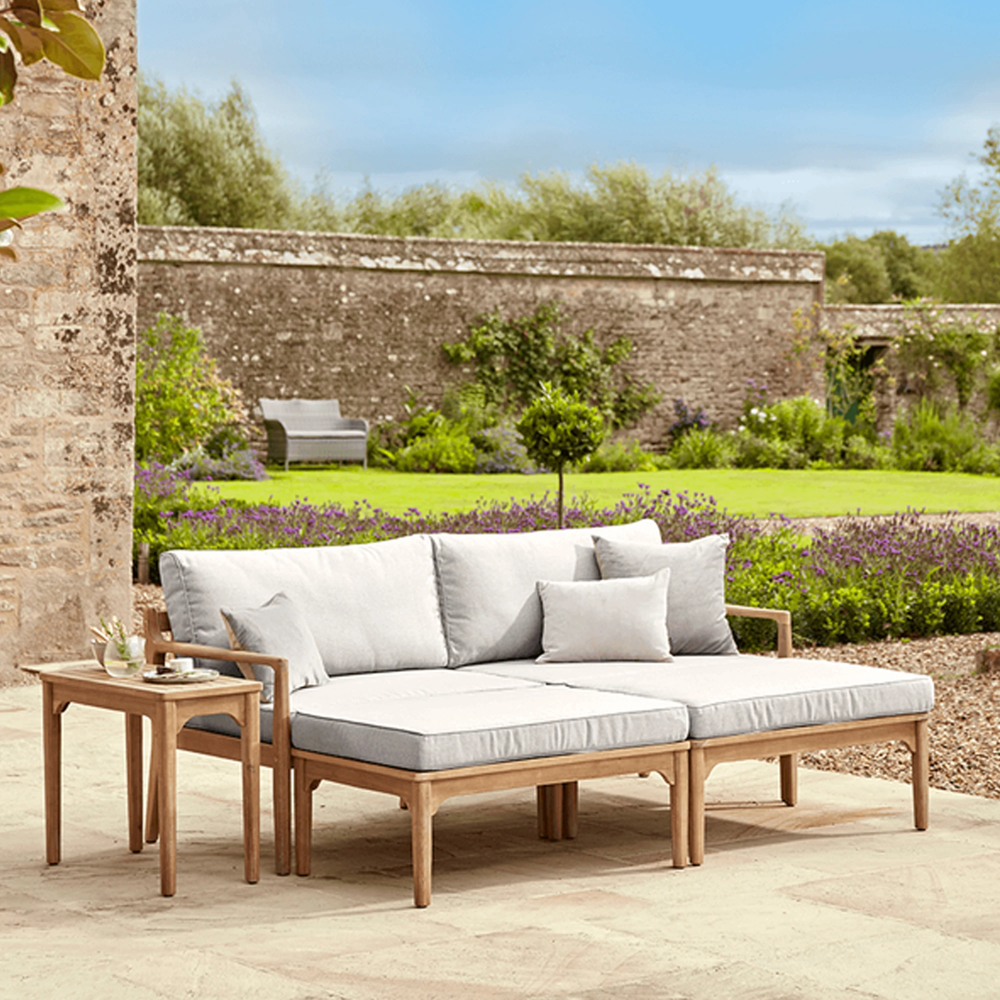 Outdoor Sun Daybed Natural Teak Wood With Cushion Best Quality - Siena