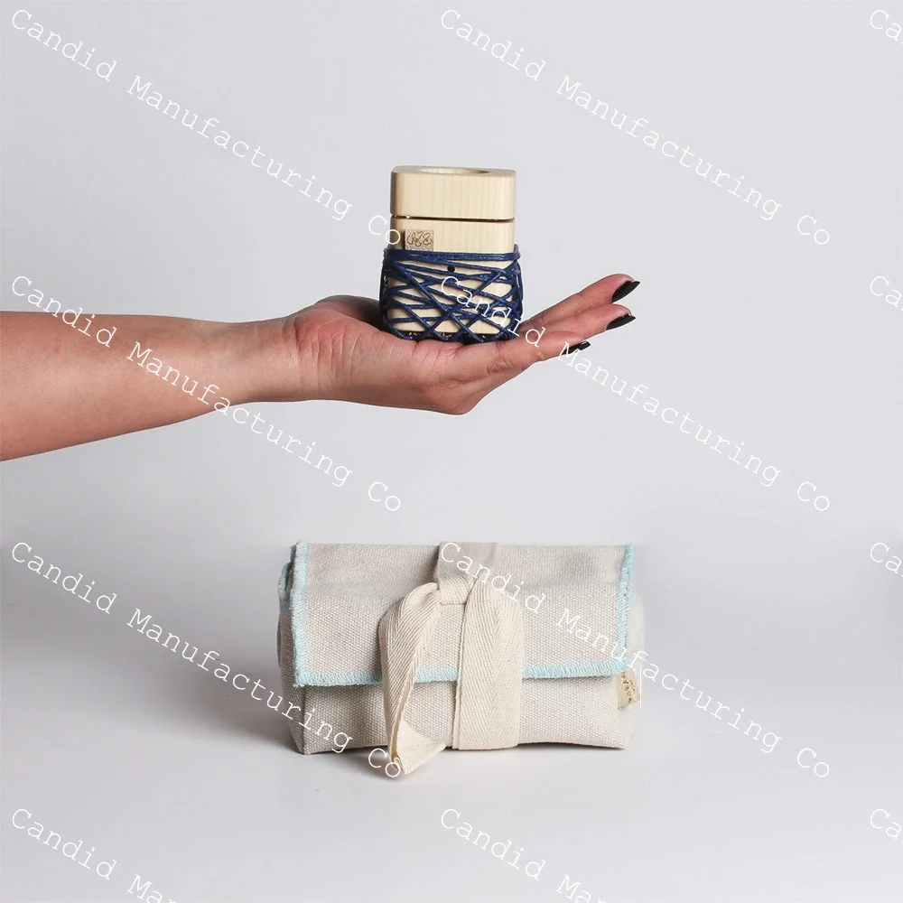 Small Travel Set Wooden Incense Burner with Brand New Micro-Size Mubkhar String Design Incense Holder