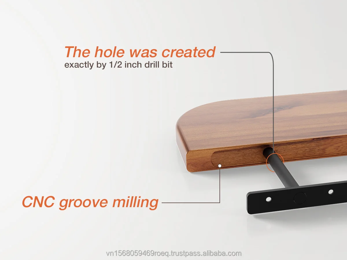 17inches Wall Mount Shelf Floating with U Shaped Metal Brackets Hidden Shelf Bracket Home Decoration Items for Living Room