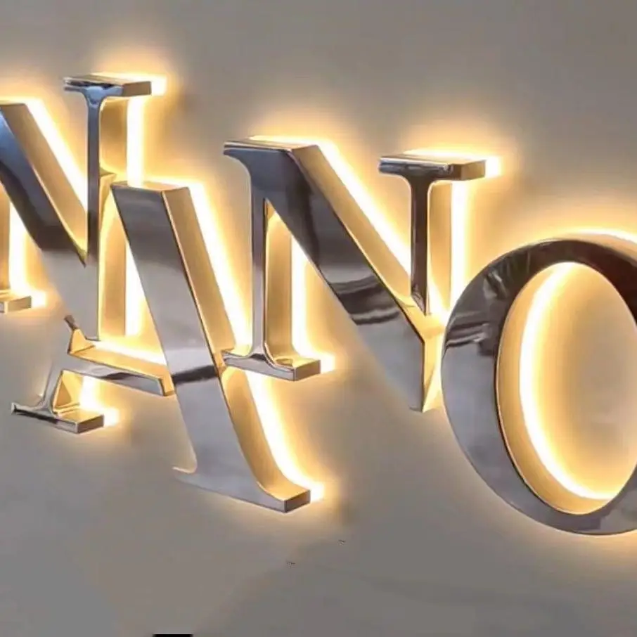 Office Wall Business Signs Backlit Metal Logo Signage Lighted 3d Lighting Letters Led Sign