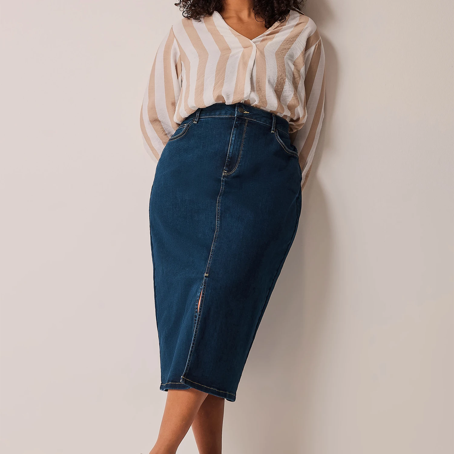 Women Cotton Jeans Long Wrap Skirt Custom Color High Quality Women Fashion Casual Skirts Latest office lady skirt Plus size
