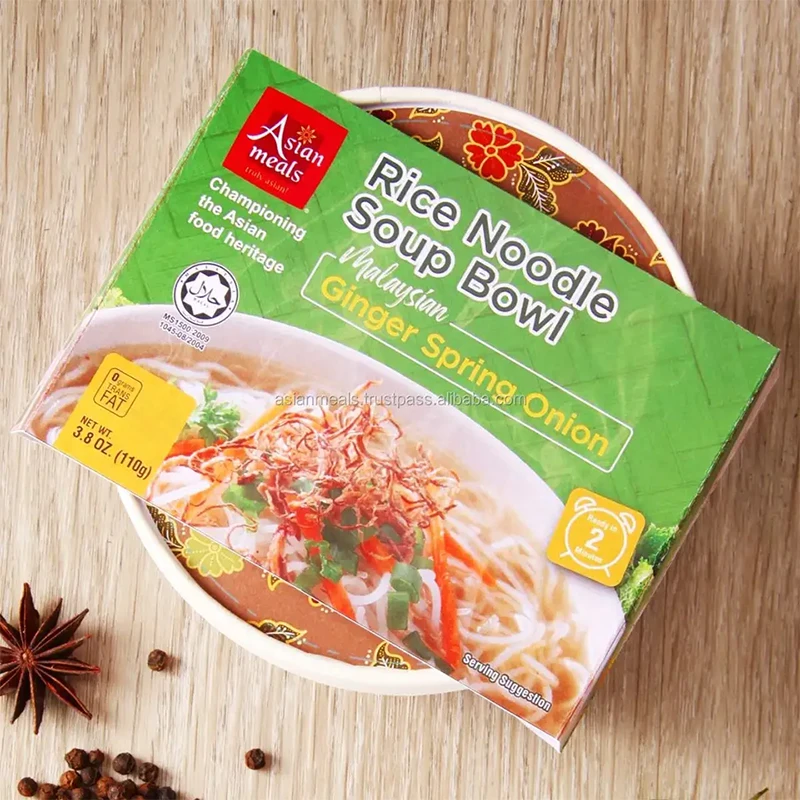 Wholesale High Quality Ginger Spring Onion Rice Noodle Soup Bowl with Flavour Notes and Aromatic Springy Noodles