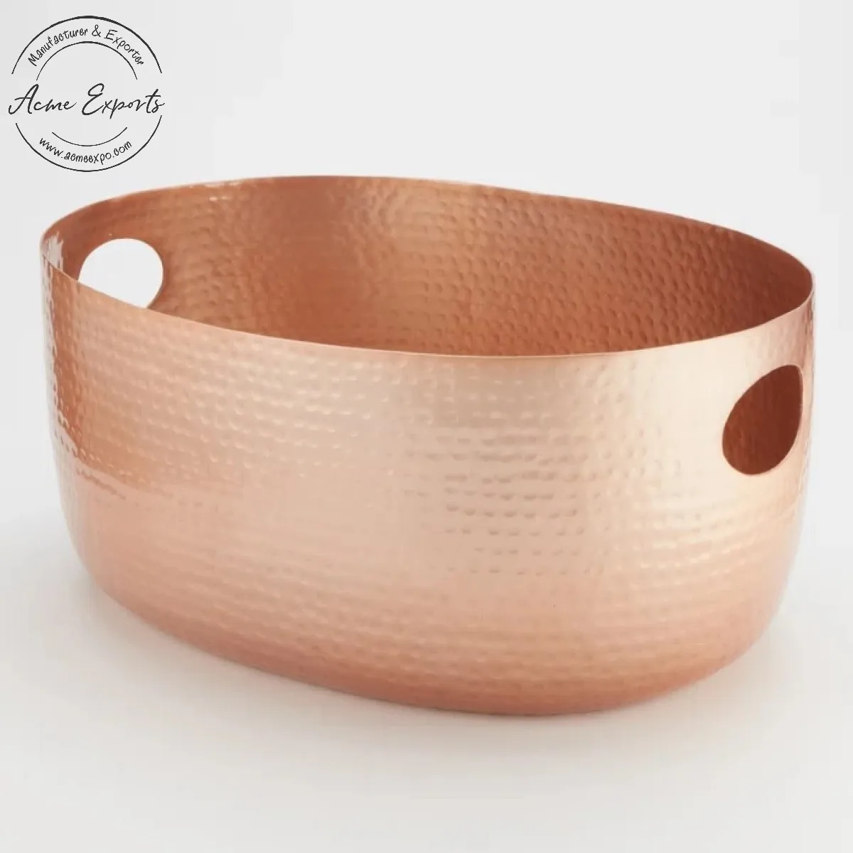 Best Price Craftsman Black Aluminum Large Oval Beverage Tub with Hammered Finished for Champagne Beer Wine Storage Bar Hotel