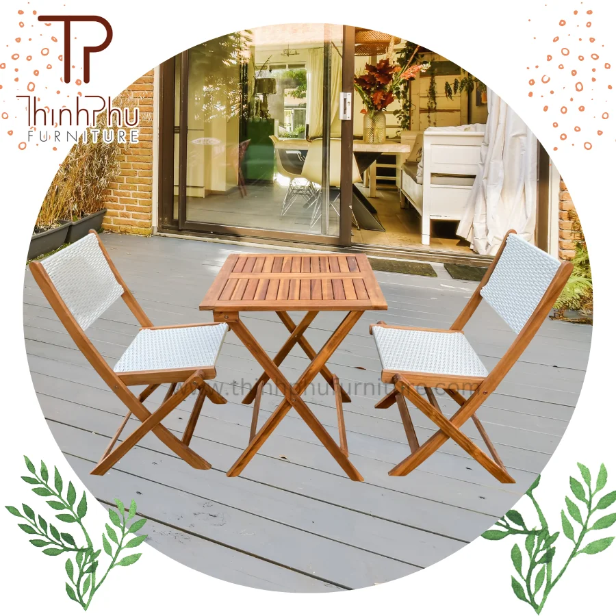 Modern wooden table and wicker chair dining set for restaurant furniture Factory direct supply