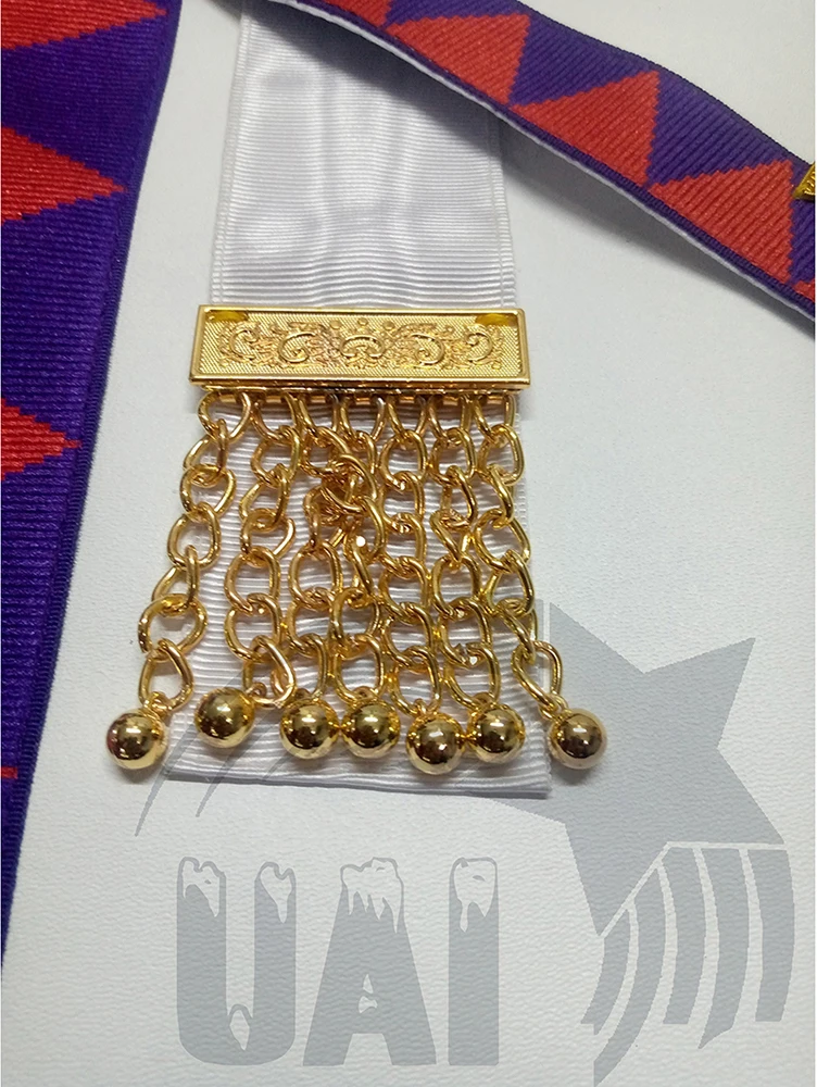 High Quality Masonic Item Regalia Leather Lodge Gold Embroidered Masonic Apron and sash Set fully customized color and design