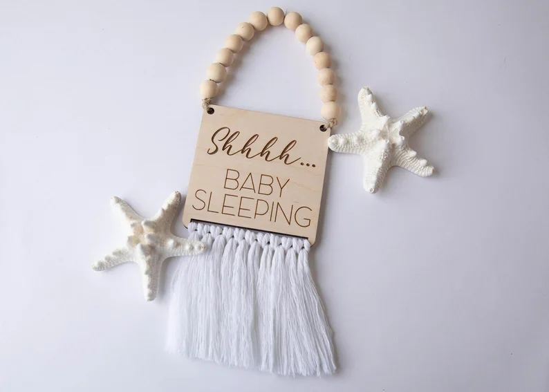 Nursery Decor Baby Sleeping No Wake Zone Little Man Cave  wood sign