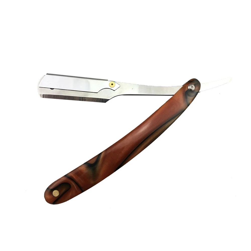 Wholesale Single-Blade Stainless Steel Barber Straight Razor Customized Logo Low MOQ Disposable for Shaving Face and Hair