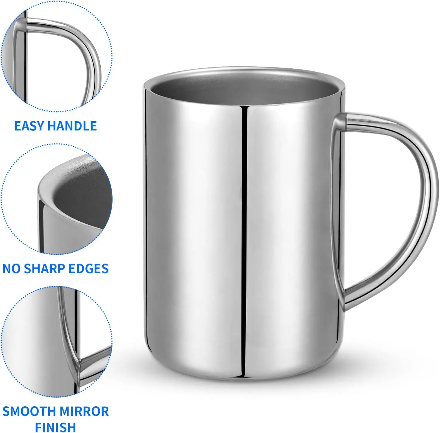 Best Selling Cheap prices Stainless Steel Double Wall Tea and Coffee Big Mug Set for Hot and Cold Beverages