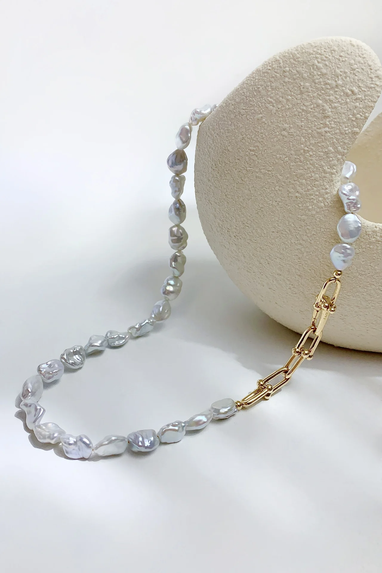 Lerca Luxury Fashion AU750 Pure Real 18K Gold Baroque Pearls Pendant Necklace Fine Jewelry Women Ladies Hand Made Chain Necklace