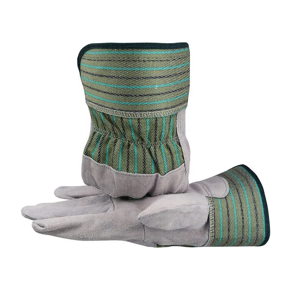 6-Pairs Safety Cow Split Leather Work Gloves Wholesale Hand Made Leather Gardening Working Gloves By Keembro