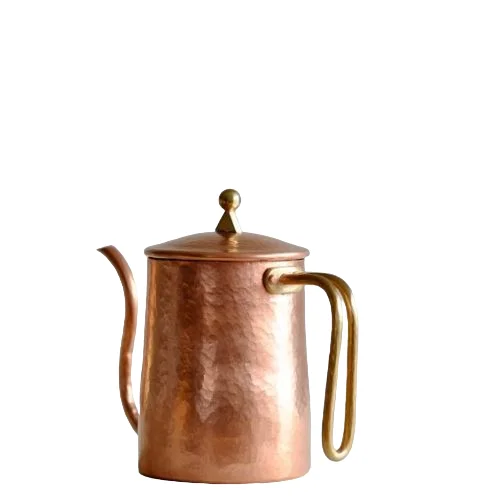 Hot Selling Pure Copper Antique Finishing Tea Kettle with Insulated Handle Premium Look Embossed Design Drinkware Utility Items