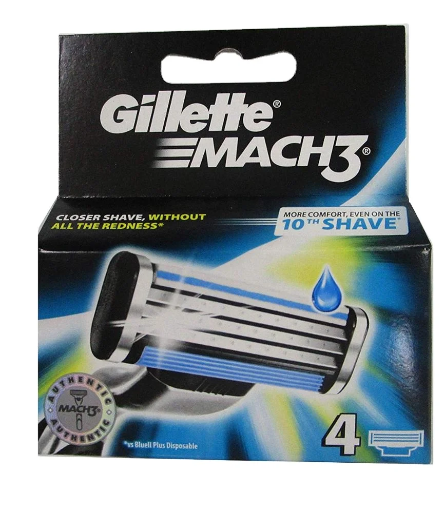 Gillette Mach 3 Razor 4 Packs safety shaving razor mens grooming best seller product for wholesaler and distributor