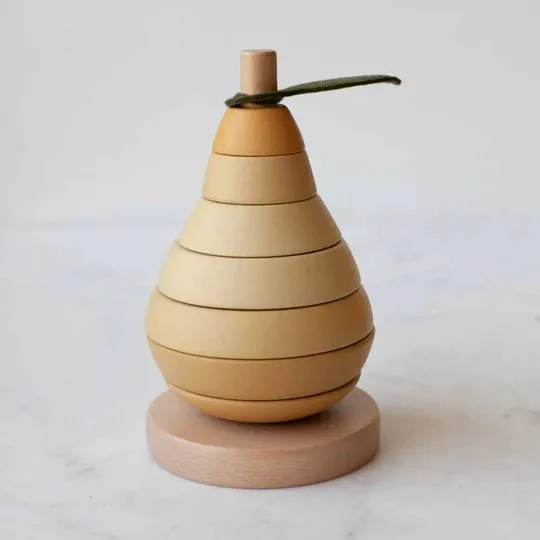 100% органические деревянные штабелируемые фрукты игрушка для малышей деревянная кухни игрушки Монтессори подарок малыша 2022