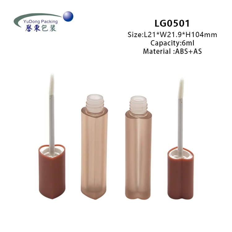 Unique 3ml 6ml luxury pink heart shaped lipgloss tubes packaging clear lip gloss tubes with wands custom logo