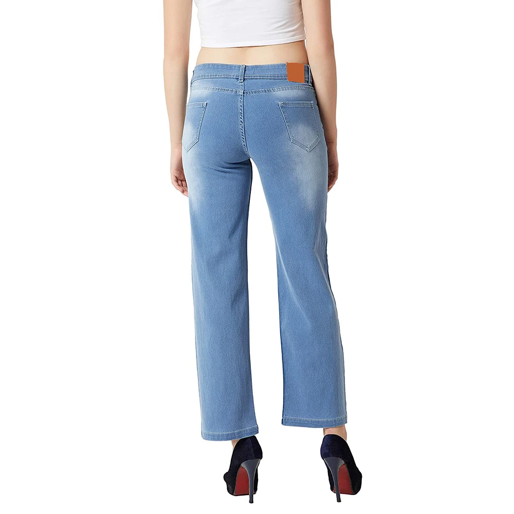 Wholesale Custom Women Denim Jeans Pants High Waist Solid Color Trousers Women Pencil Pants Skinny Jeans Denim Pants Vintage