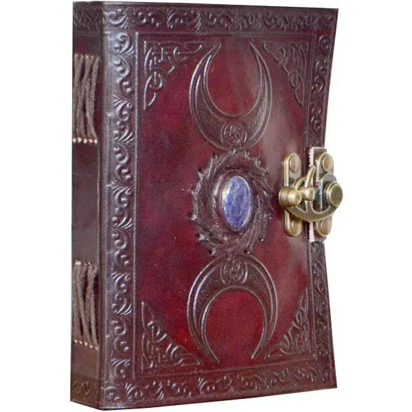 Тройной дизайн Луны винтажная бумага кожаная обложка журнал Книга теней журнал кожаный скетчбук на заказ молочный