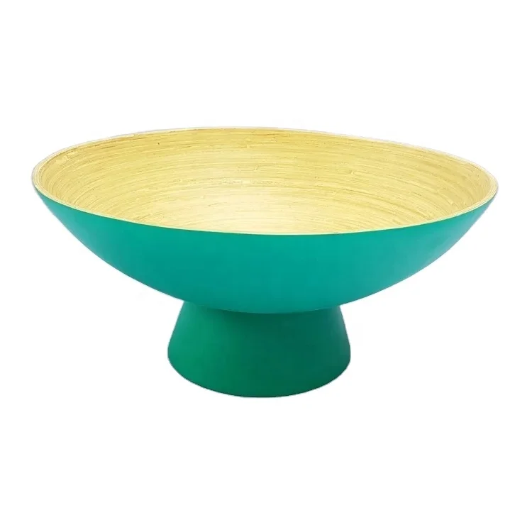 High quality Eco-friendly Spun Bamboo Bowl fruit tray dinnerware sets for home and kitchen tableware Made in Vietnam