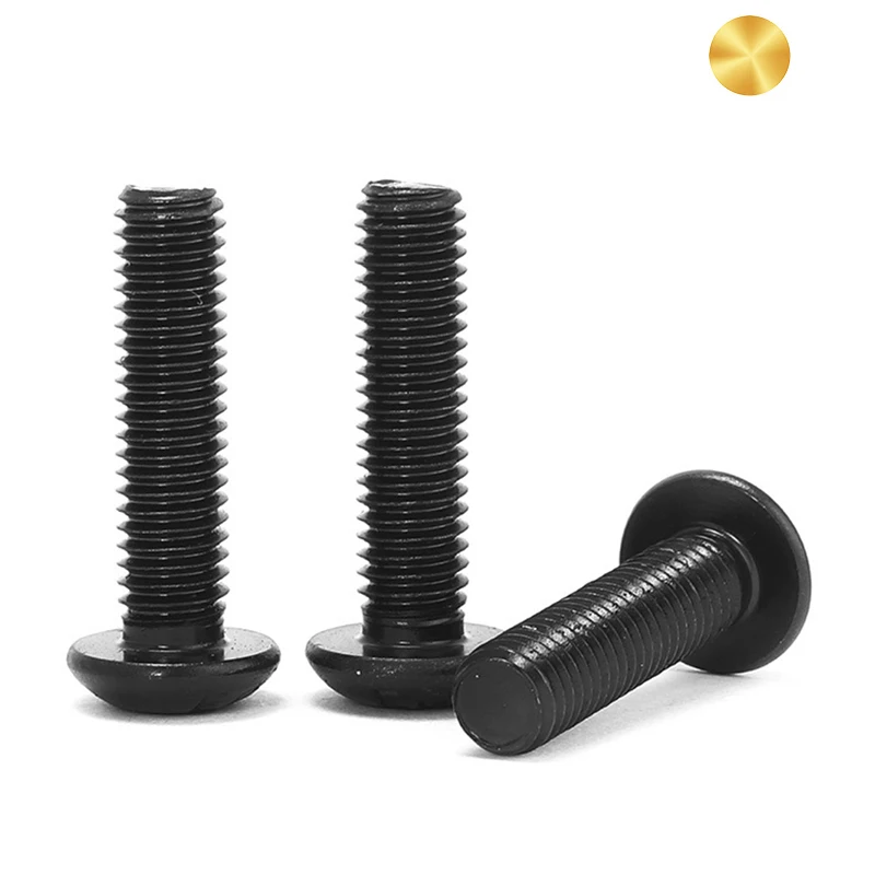 ISO7380 10.9 Grade Black M2 M2.5 M3 M4 M5 M6 M8 M10 M12 Allen Head Bolts Hexagon Hex Socket Pan Round Mushroom Head Screw