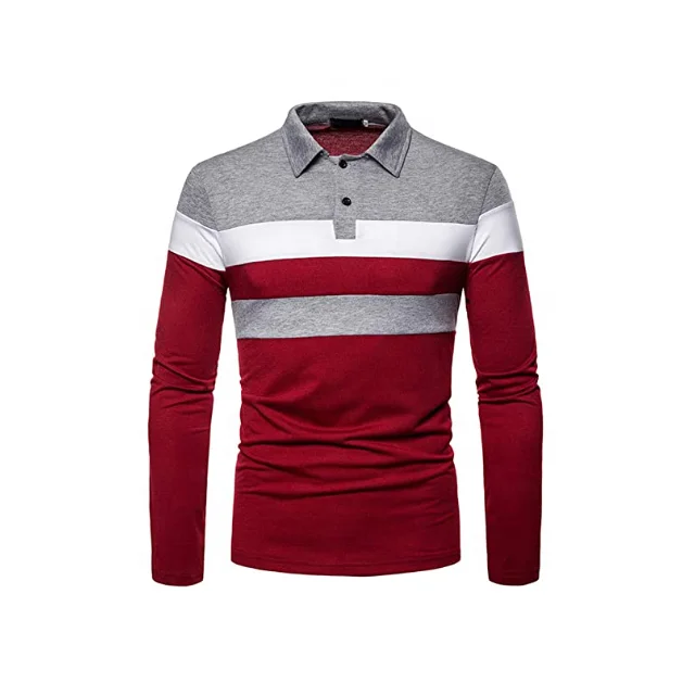 100% Authentic Men Full Sleeve Polo T Shirt Sets With Unique Design Available On Sale In Different Colors