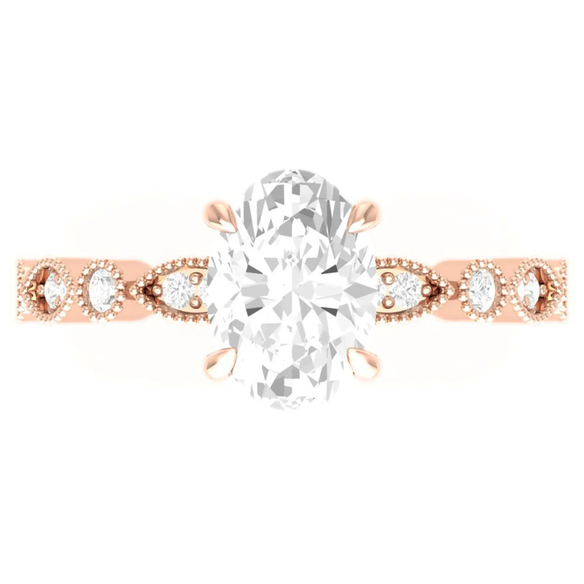 3 Carat Oval Shape CVD Lab Grown Diamond 14 K Gold Wedding Ring Eco Friendly Diamond With High and premium Quality Product