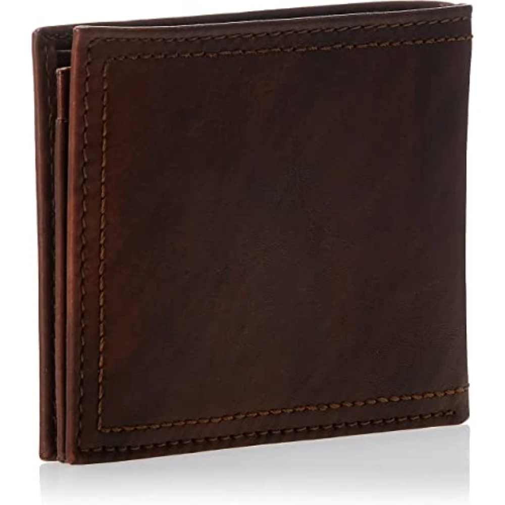 personalized pu leather id business card holder 2 fold wallet with metal money clip for man