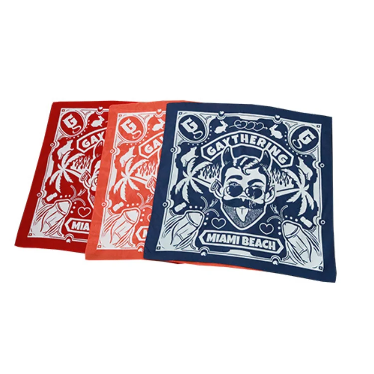 Hip Hop 100% Cotton Bandana Square Scarf 56*56cm Custom Headband Printed