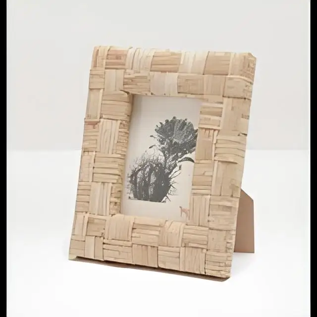 Woven Rattan Photo Frame, Natural Home Decor Accessories, Rattan Decor for Table/Desk