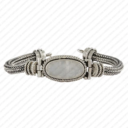 Wholesale Solid Handmade Rainbow Moonstone Bracelets 925 Sterling Silver Silver Jewelry Rainbow Moonstone Gemstone Bracelets.