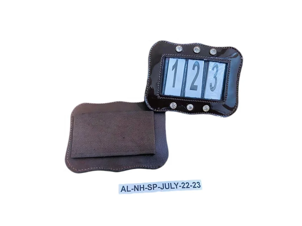 EQUESTRIAN HORSE PRO CRO PATENT LEATHER NUMBER HOLDER EYE CATCHING GENUINE HORSE RACING EQUIPMENT AT CHEAP FACTORY PRICE