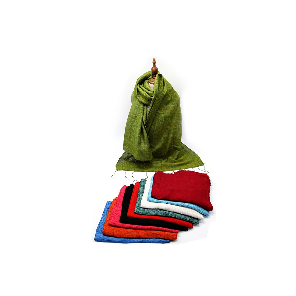 Wholesale Best Quality Luxury Plain Dyed Pattern L180 x W60 cm Autumn Color Women 100% Silk Scarf from Vietnam