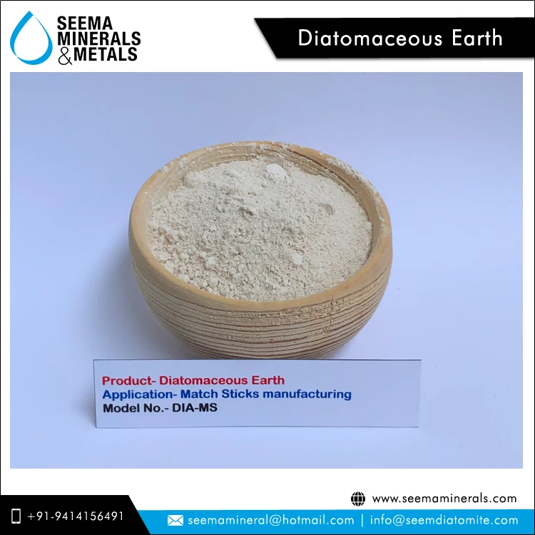 100% Natural Diatomaceous Earth Kieselguhr Powder for Manufacturing Match Sticks from Trusted Manufacturer