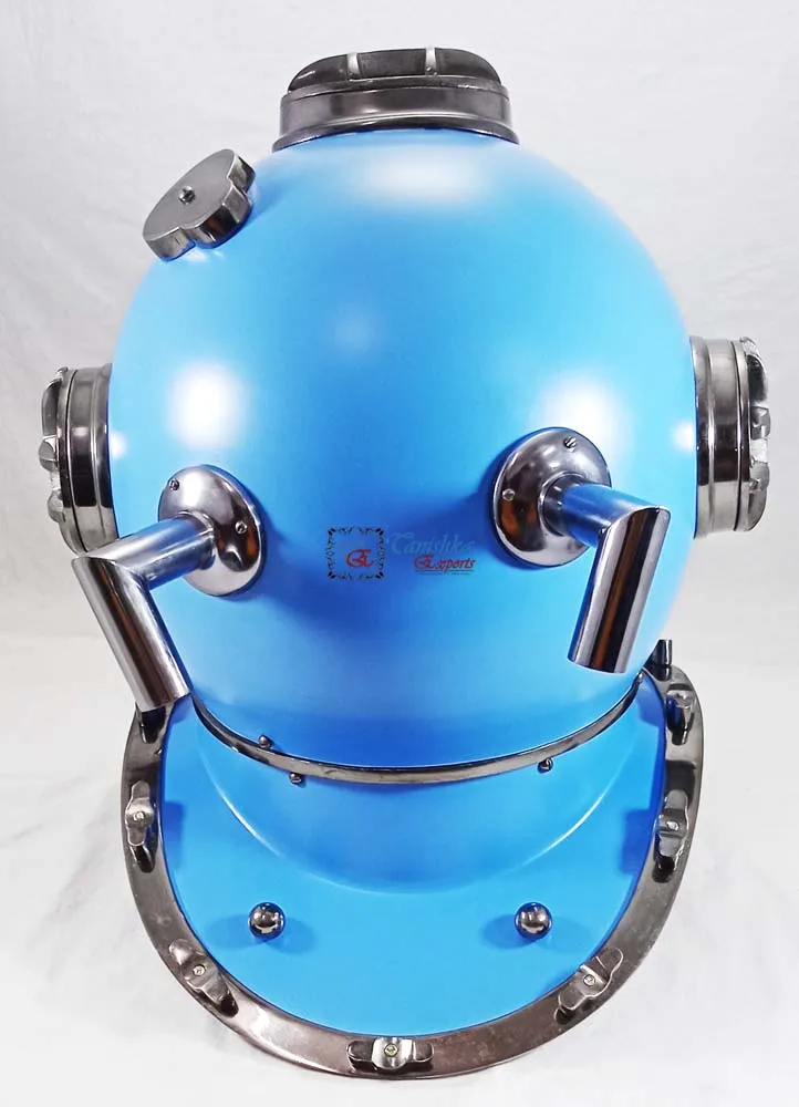 Collectibles U.S Navy Mark V Scuba divers Diving Helmet Nautical Vintage Marine deep sea Blue divers diving helmet