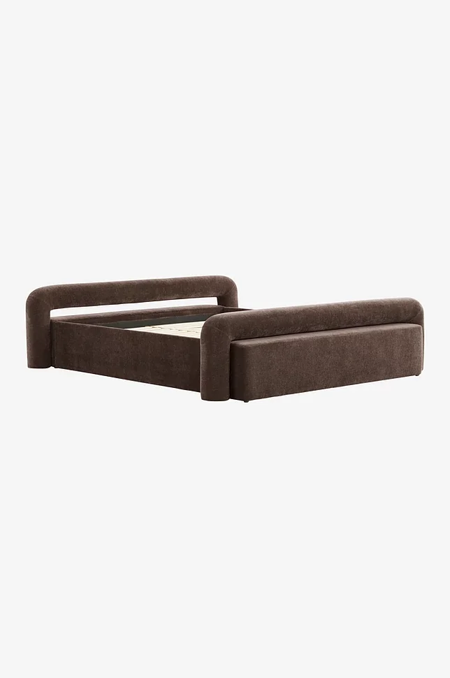 2022 New Nordic Design Inviting Bed Frame with Softly Padded Headboards Box Spring Double Mattress Queen Velvet Fabric Bed