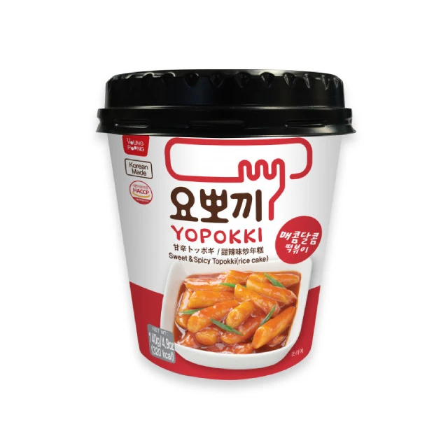 Yopokki Cup Topokki Original High Quality Tteokbokki Halal Spicy Salty Sweet Good Popular Korean Food Snack Best Seller 2023
