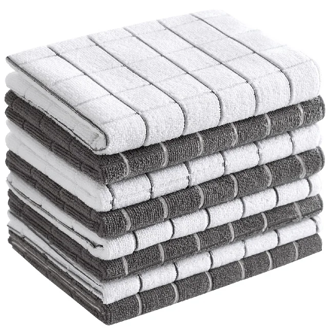 Factory wholesale custom 100% Organic cotton Fast Dry Nonstick stock High Quality Reusable GOTS certificate Dish Kitchen Towels