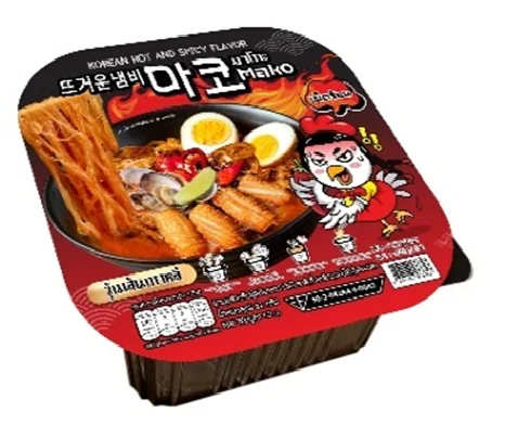 Sweet Potato Noodle Korean Chicken Flavour (Mako brand) in self heating Set Box : 85g High Quality from Thailand 100% Export
