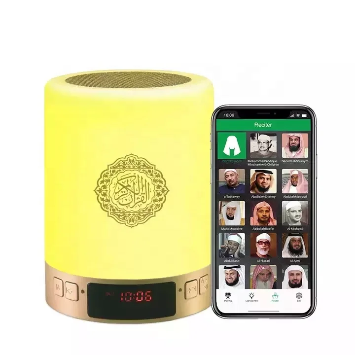 azan clock Hot Selling Muslim Wireless Quran Islamic Gift Stereo Sound Speaker Led  Colorful Light MP3 Quran Player  gift