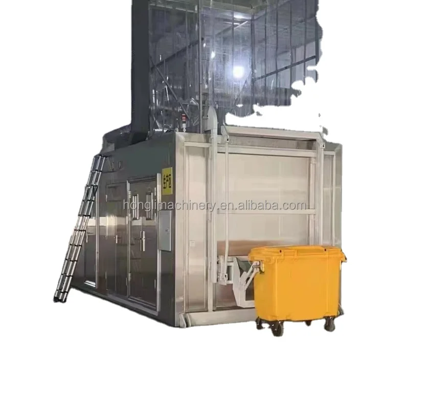 Microwave treatment machine for medical waste disposal