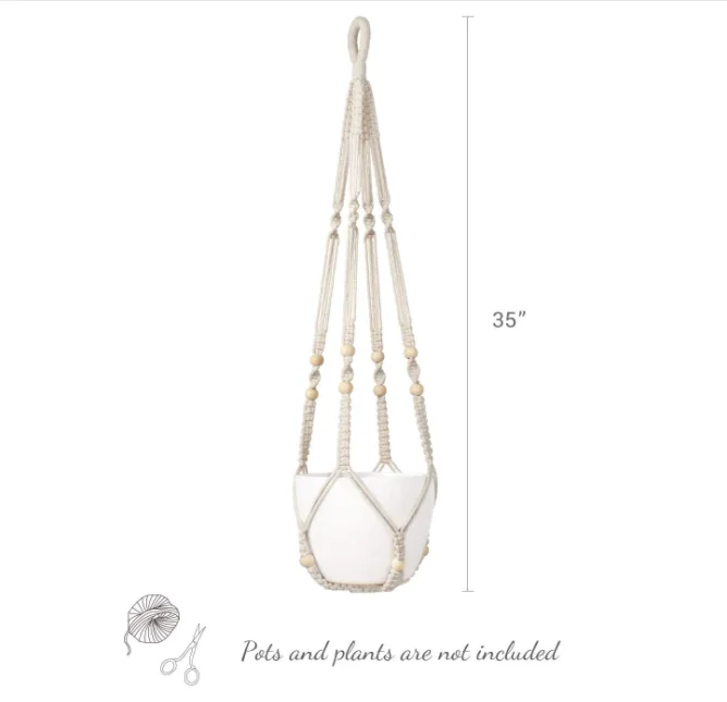 Natural Color Macrame Plant Holder Custom Design Pot Hanger Indoor Plant Hangers