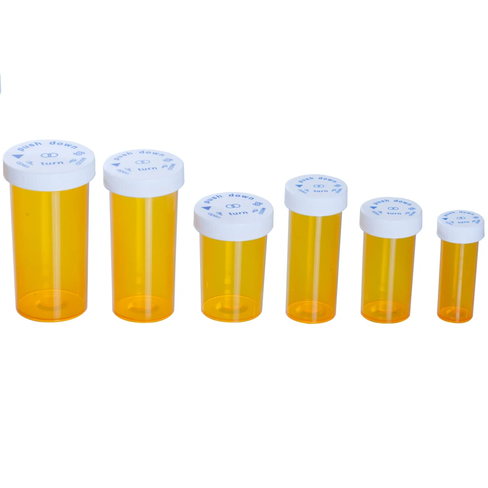 Лидер продаж пластмассовая бутылка для таблеток 13 Dram с защитой от детей 320 шт. медицинских флаконов нажимом и поворотным