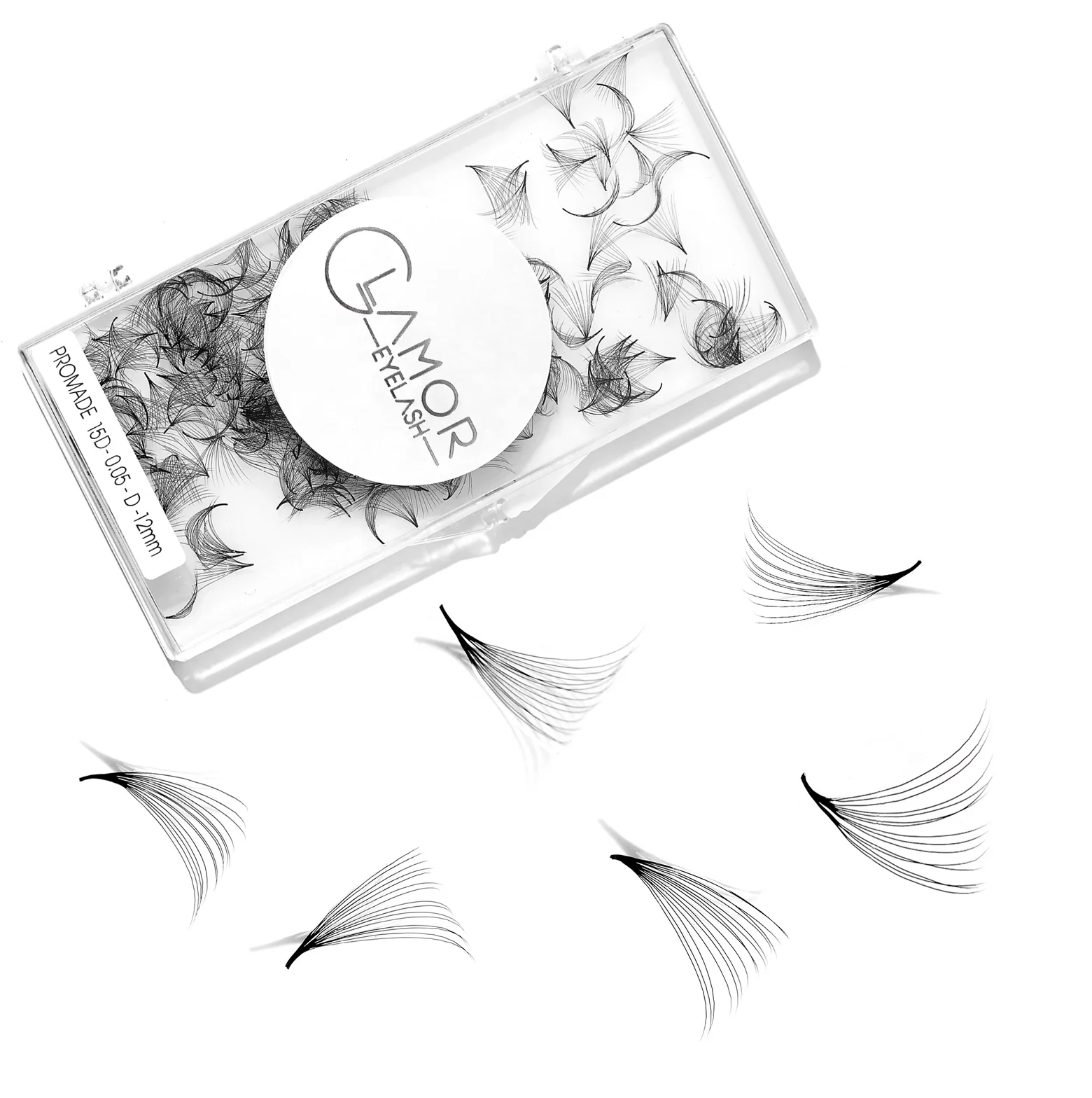 Premade loose fans 3D 4D 5D 6D 0.07 C CC D curl extensiones premade loose fans eyelash extensions eyelash extension natural