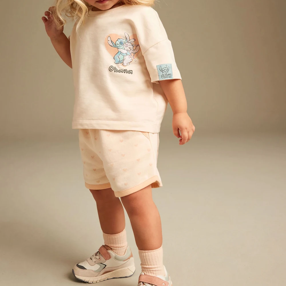 Summers Custom Print Two Piece Boys And Girls Clothing / 2 Piece Suit Short Sleeve Short Sets For Girls