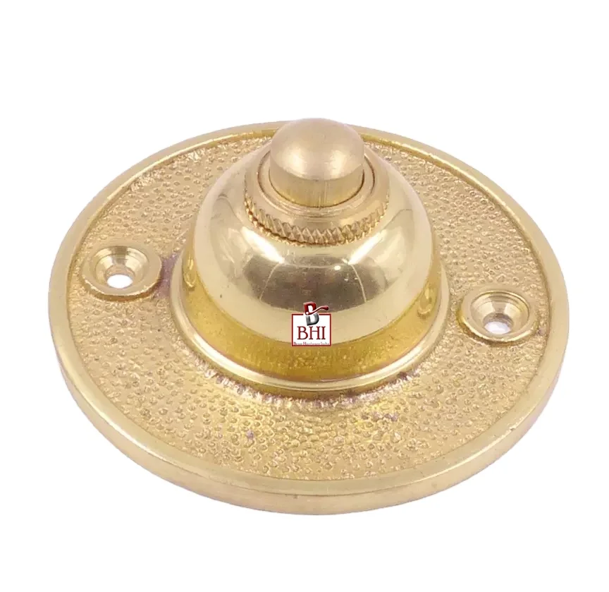 Solid Brass Antique Vintage Doorbell Push Button Modern Design Wired Push Button Indoor Outdoor Use Decorative Brass Bell Door