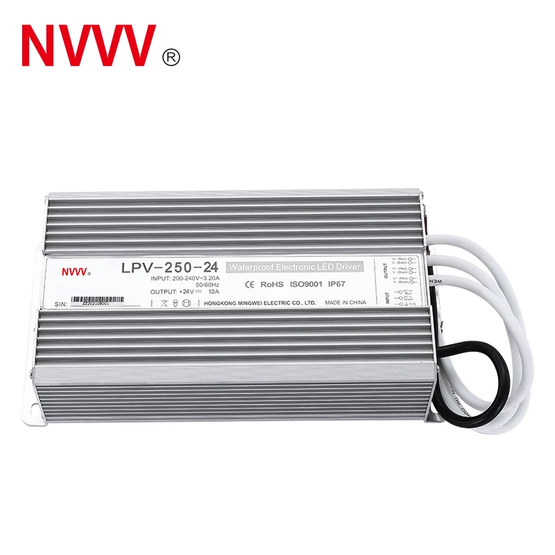 24v ac to dc transformer waterproof switching mode power supply LPV-250-24 LED driver 250W