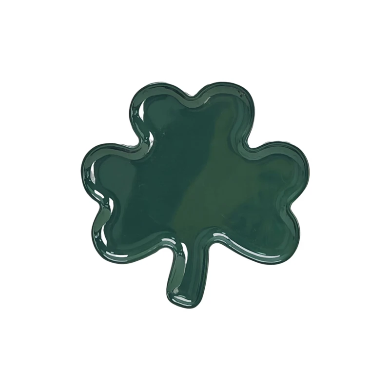 2024 New High Temperature Four Leaf Shaped Ceramic Snack Plate Christmas Tray Glazed Melamine Dishes & Plates