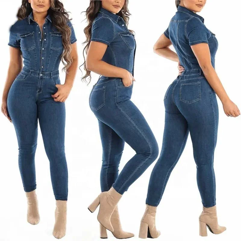 Factory manufacturing Latest Design Leggings women denim jean Strapless Jumpsuits sweatpants and sweatsuit