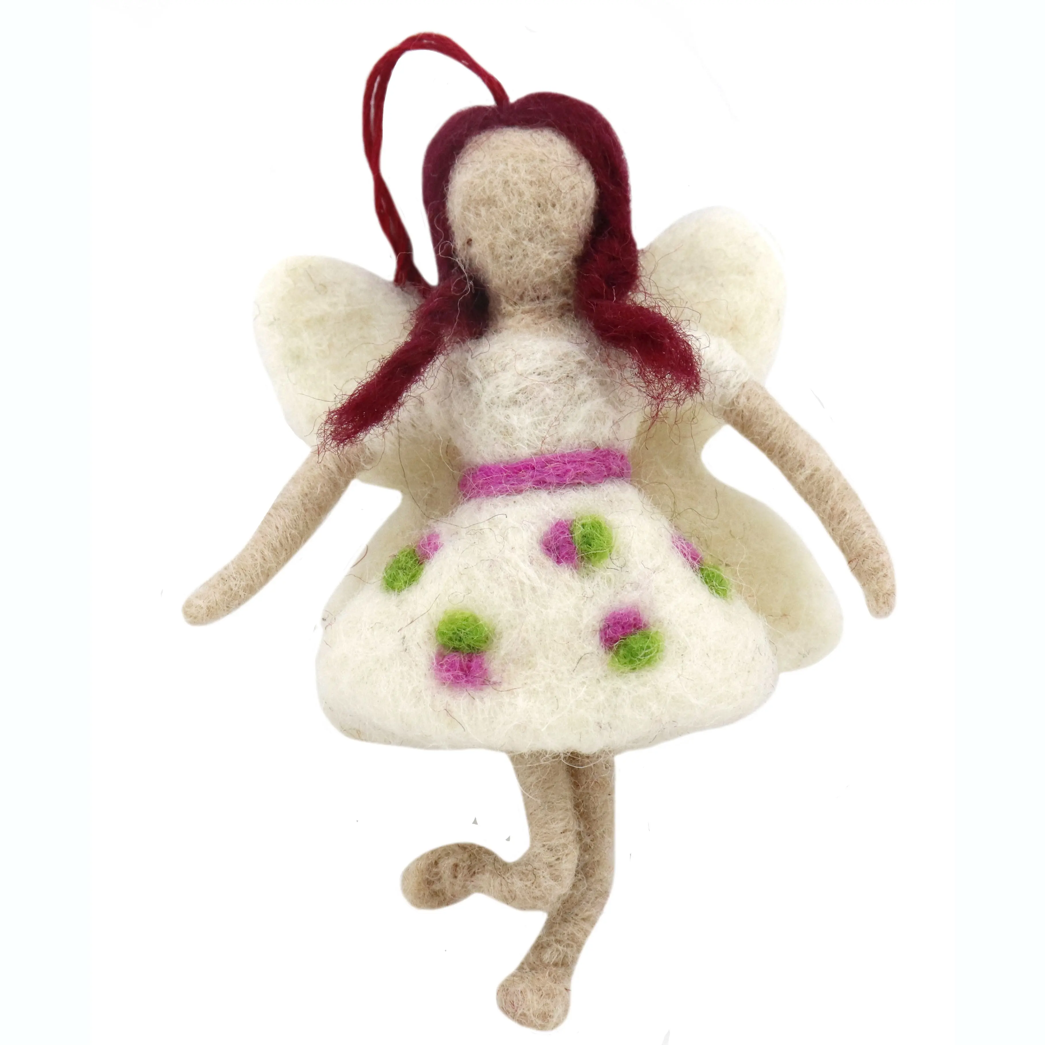 Newest Handmade Needle felted eco-friendly attractive colorful Dancing Angels Christmas tree hanging ornament decoration