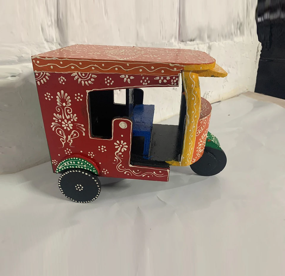 made in india antique  Wooden Auto Rickshaw handicraft showpieces Decorative Showpiece for home decoration & gifted