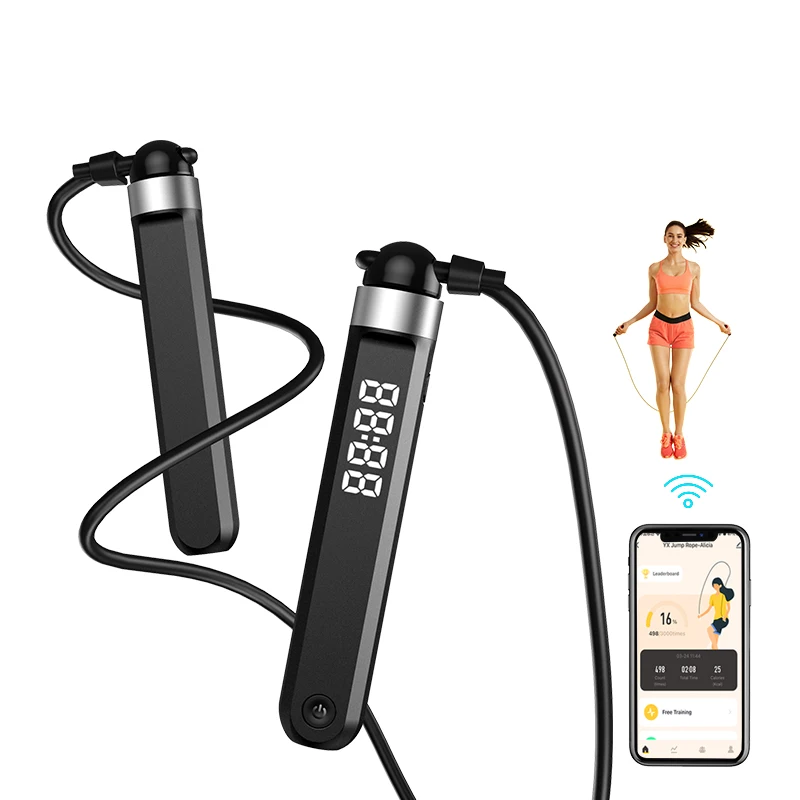 Buy OEM smart skipping rope custom logo digital calories counter tuya cordless electronic smart jump rope with app data analysis