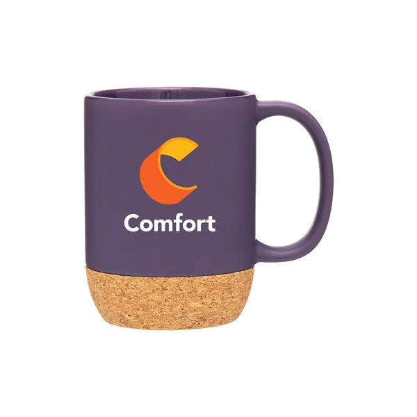13 oz Stoneware Mug with cork base - printed with your custom logo/shipped from and within the USA